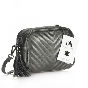 Geanta dama de umar din piele naturala DiAmanti Costanza Argento Scuro II